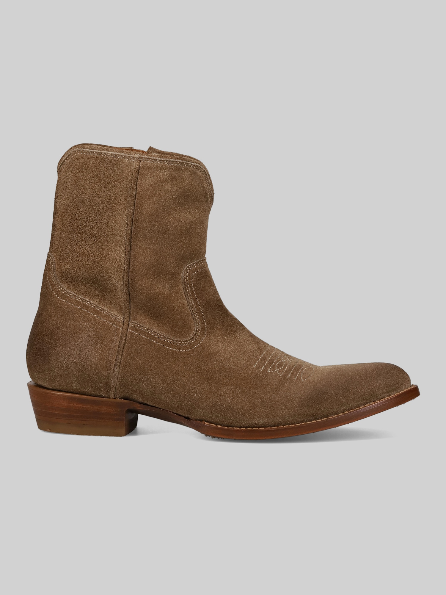 Frye Austin Inside Zip Plain Toe Boots, Mushroom - Brown  display picture 1