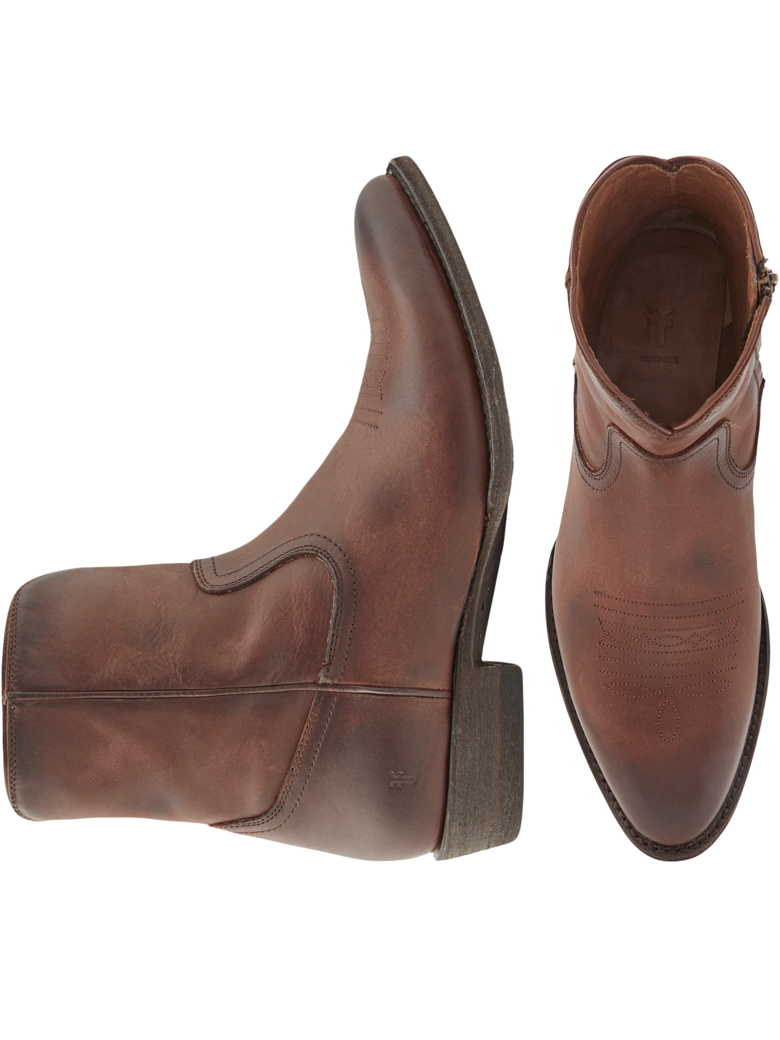 Austin Leather Inside Zip Plain Toe Boots