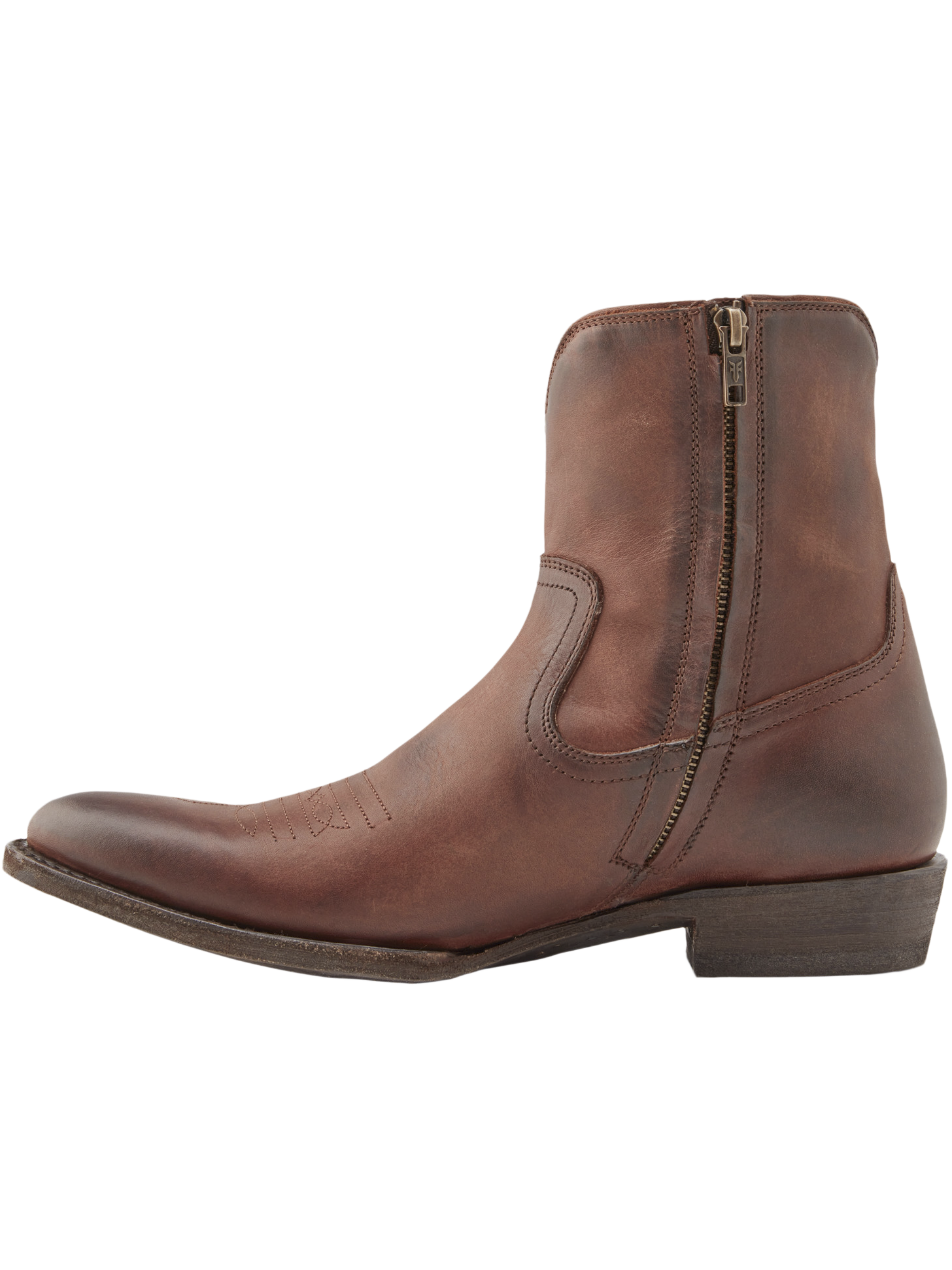 Austin Leather Inside Zip Plain Toe Boots