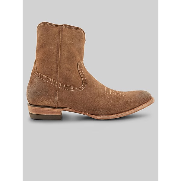 Frye Men's Austin Inside Zip Plain Toe Boots Dark Ash Suede - Size: 9 1/2 D-Width