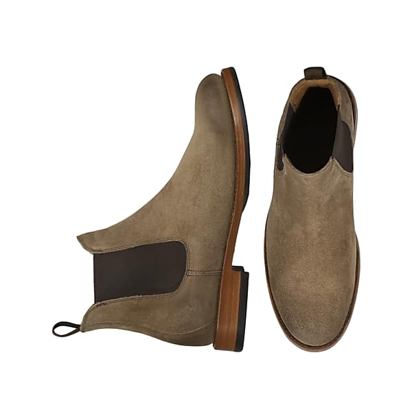 Frye Men's Dylan Suede Plain Toe Chelsea Boots Taupe - Size: 9 D-Width TMW42W990407