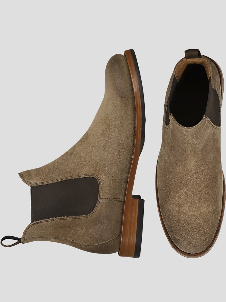 Frye Dylan Suede Plain Toe Chelsea Boots, Taupe - Brown  display picture 3