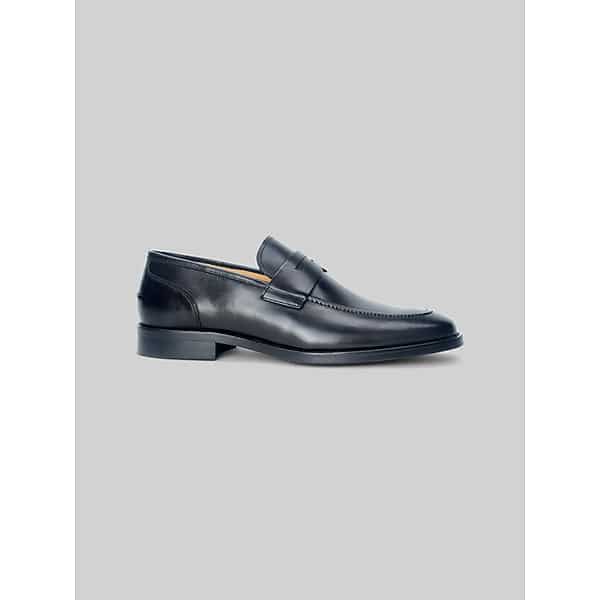 Warfield & Grand Men's Camino Leather Moc Toe Penny Loafers Black - Size: 9 D-Width