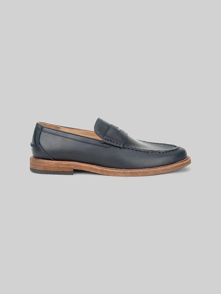 Warfield &Amp; Grand Dillinger Leather Moc Toe Penny Loafers  display picture 2