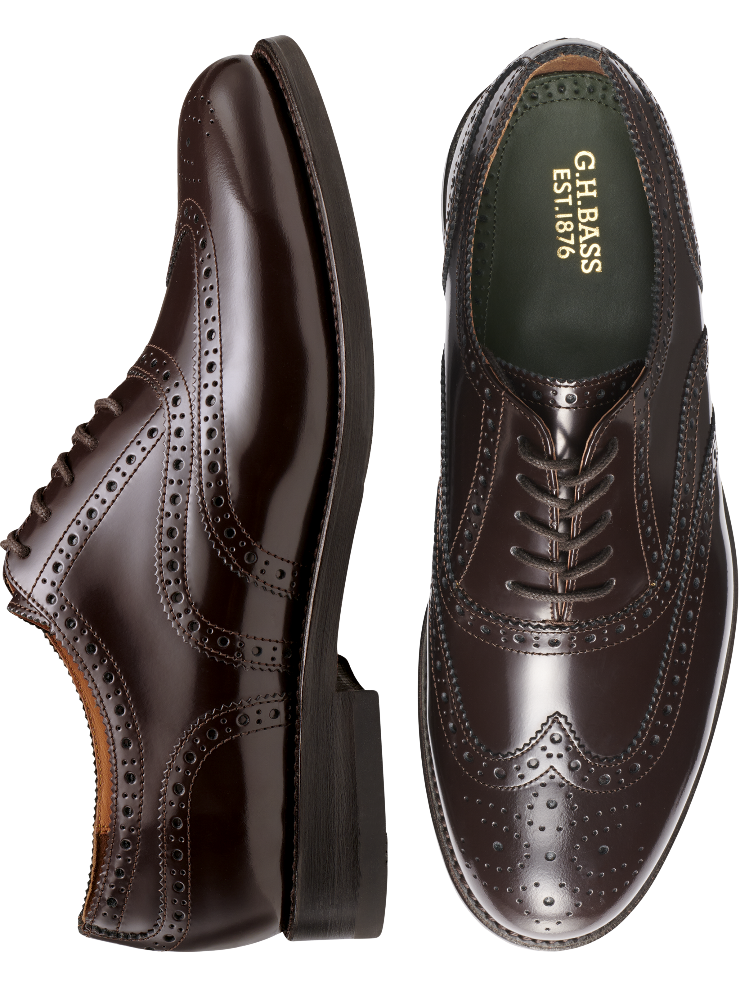 G.H.BASS Monogram Wingtip Oxfords Dress Shoes Men s Wearhouse