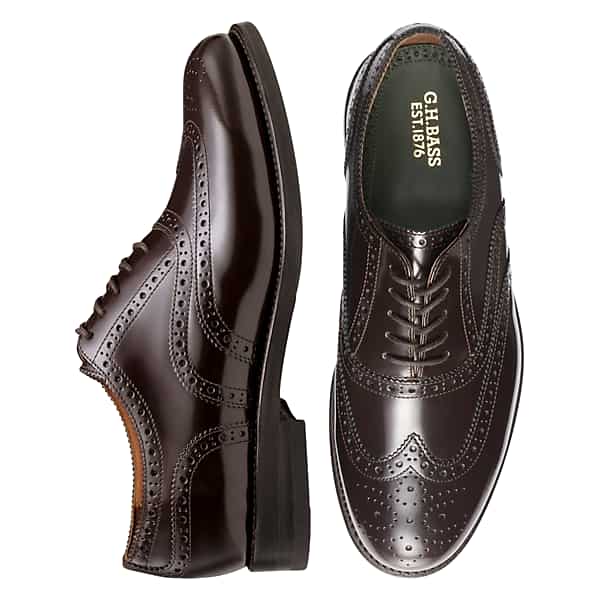 G.H.BASS Men's Monogram Wingtip Oxfords Brown - Size: 10.5 D-Width TMW42WN05403