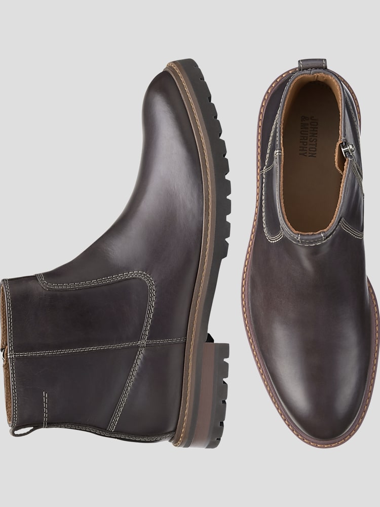 Johnston Murphy Barrett Plain Toe Zip Up Boots Boots Men s Wearhouse