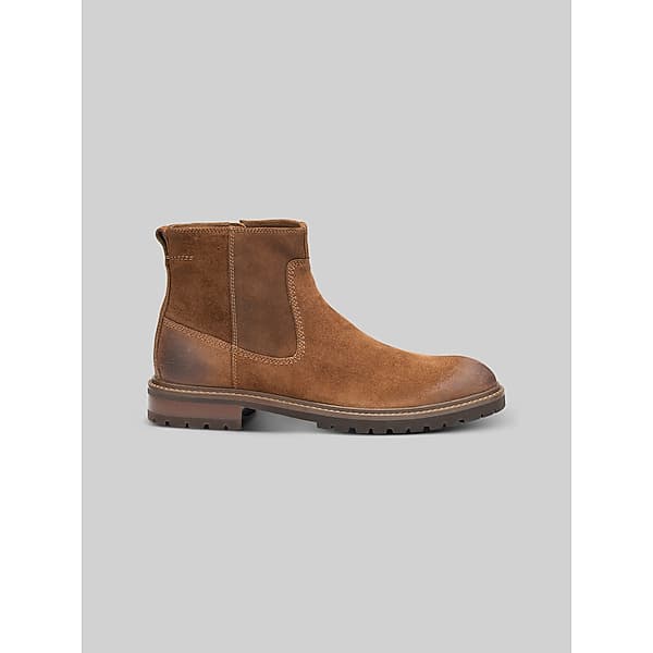 Johnston & Murphy Men's Barrett Leather Plain Toe Zip-Up Boots Brown - Size: 8 1/2 D-Width