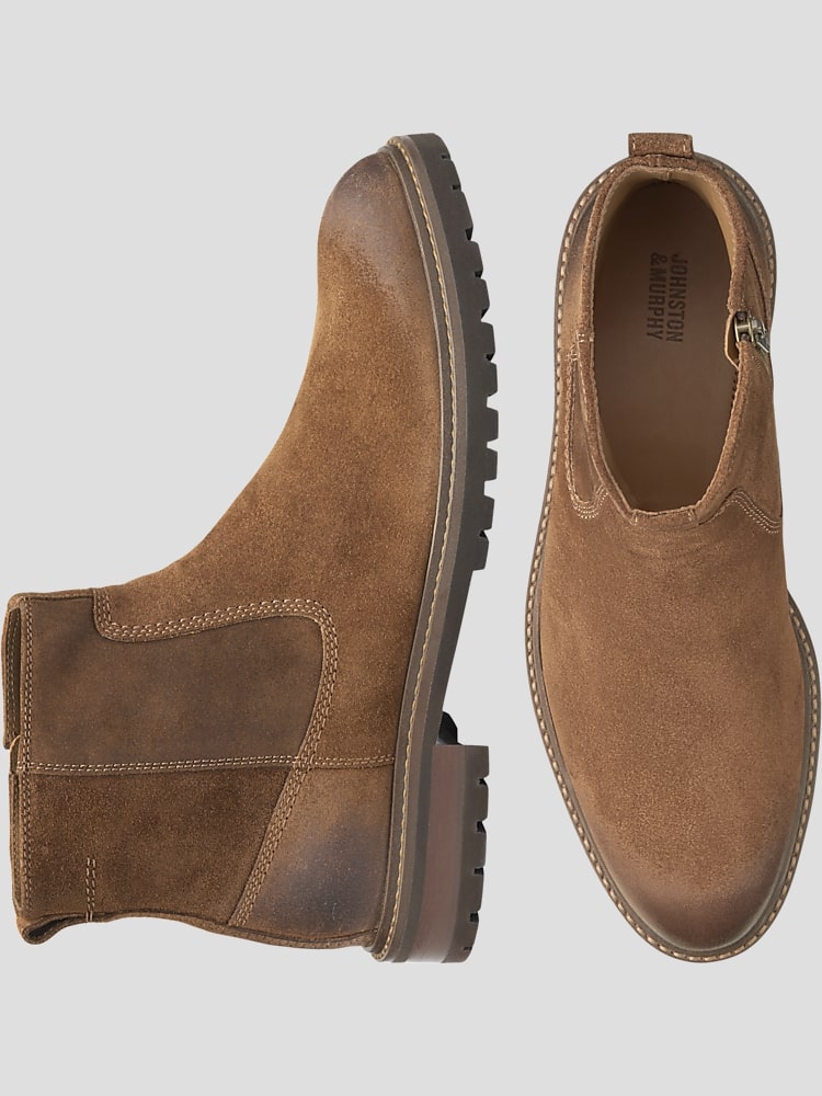 Johnston Murphy Barrett Plain Toe Zip Up Boots Boots Men s Wearhouse