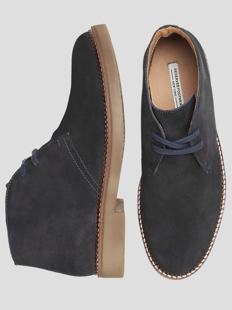 Reserved Footwear Men s Keon Suede Chukka Boots at Men s Wearhouse Navy Blue Size 12 D Width