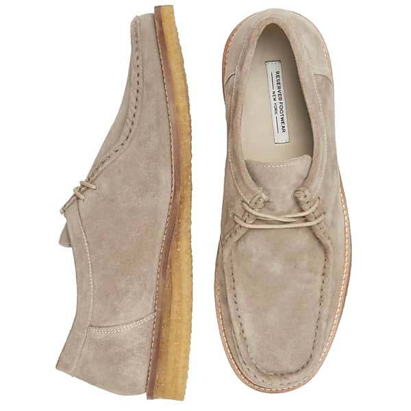 Reserved Footwear Men's Oziah Suede Moc Toe Boat Shoes Taupe - Size: 13 D-Width TMW42X830407