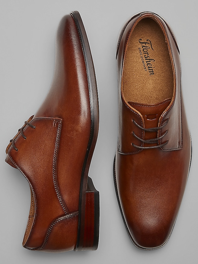 Florsheim Men's Roseto Luxe Leather Plain Toe Oxfords , Cognac / Tan