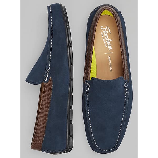 Florsheim Men's Motor Leather Moc Toe Venetian Loafers Navy - Size: 8 1/2 D-Width TMW42Y085401