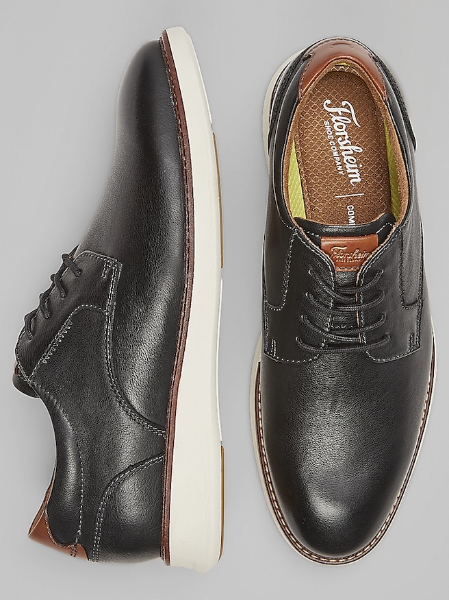 Florsheim Men's Lance Leather Plain Toe Oxfords , Black