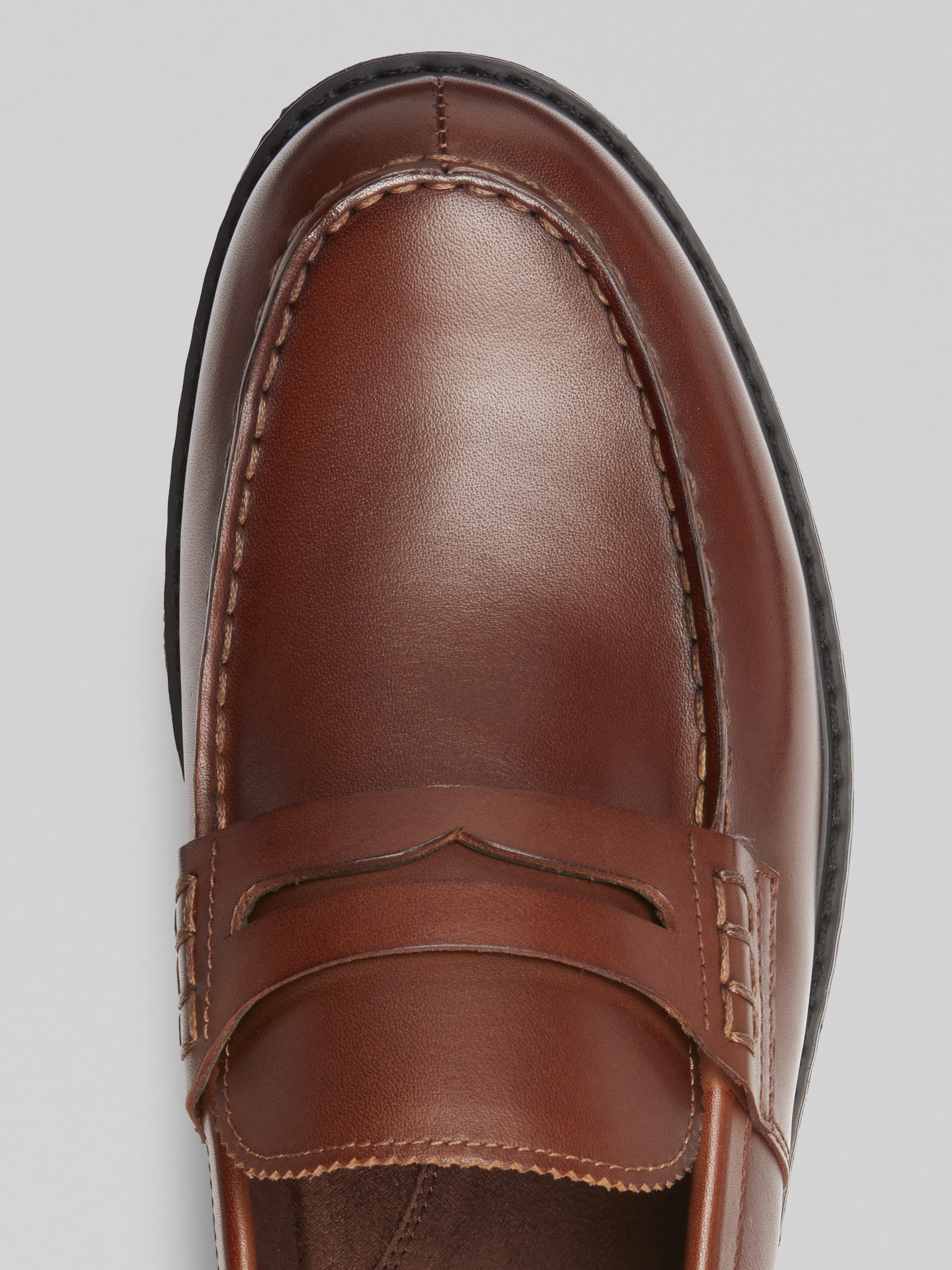 Leather Penny Strap Loafers
