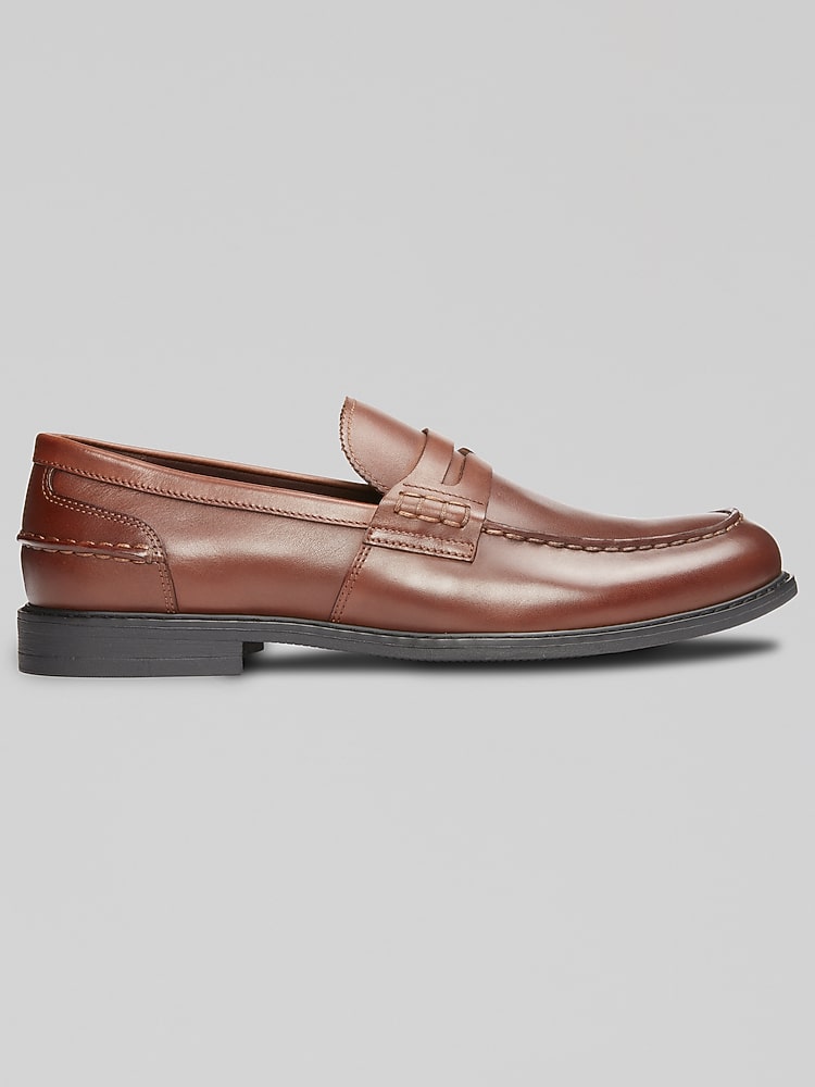 Joseph Abboud Leather Penny Strap Loafers, Cognac - Tan  display picture 3