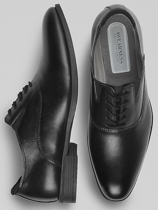 Awearness Kenneth Cole Men's Chillflex Leather Dress Oxfords , Black
