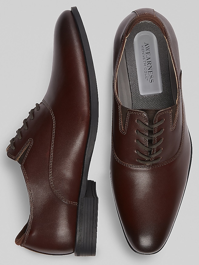 Awearness Kenneth Cole Men's Chillflex Leather Dress Oxfords , Brown