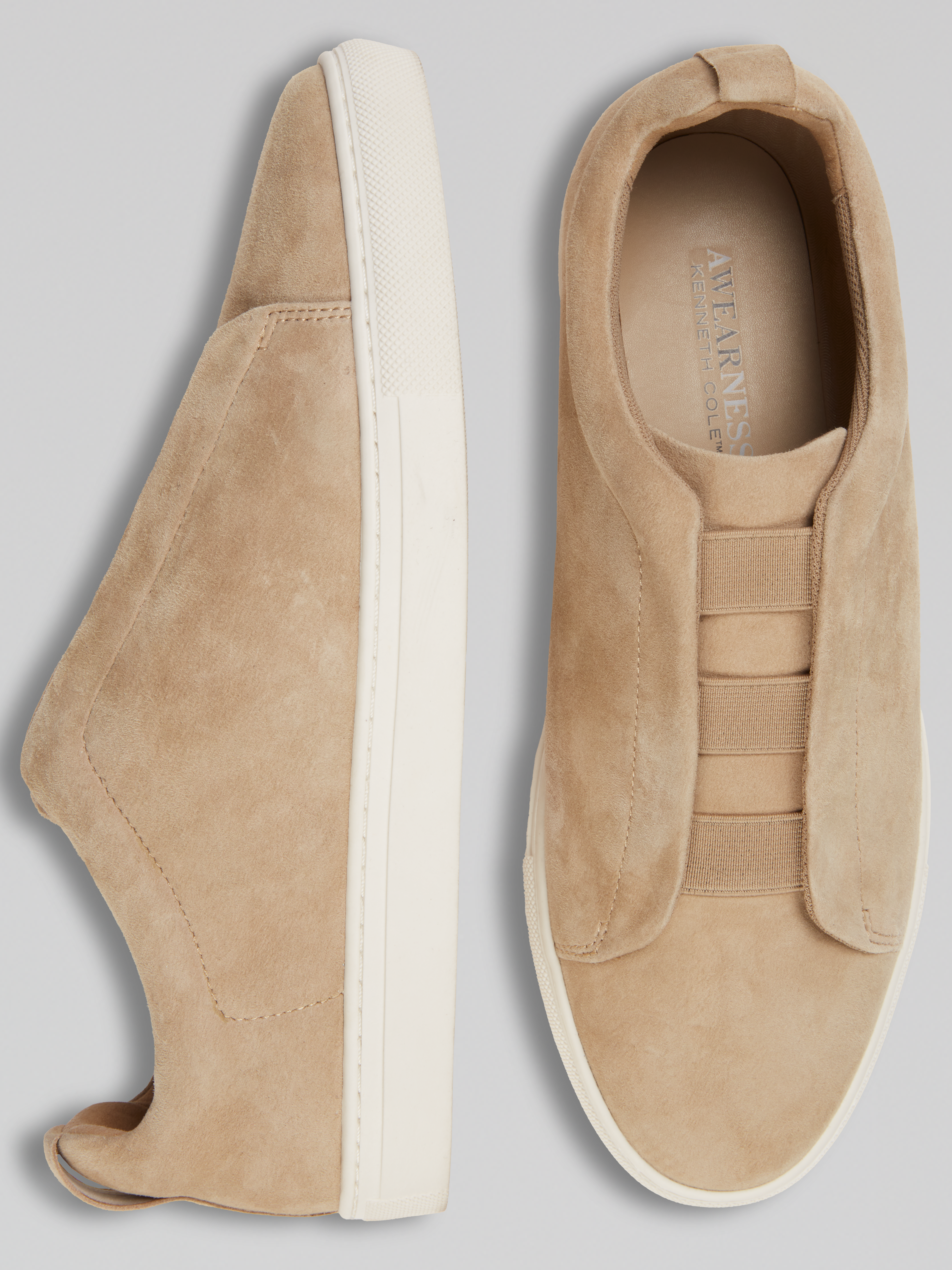 Elastic Band Suede Slip-On Sneakers
