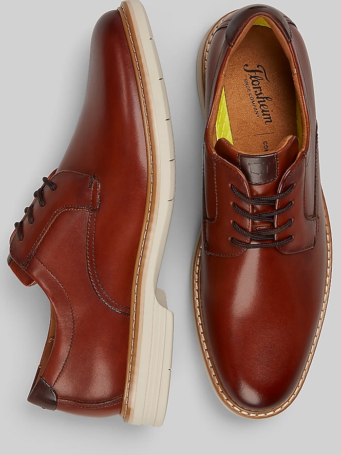 Florsheim Newtown Plain Toe Oxfords, Cognac - Image 4 of 6