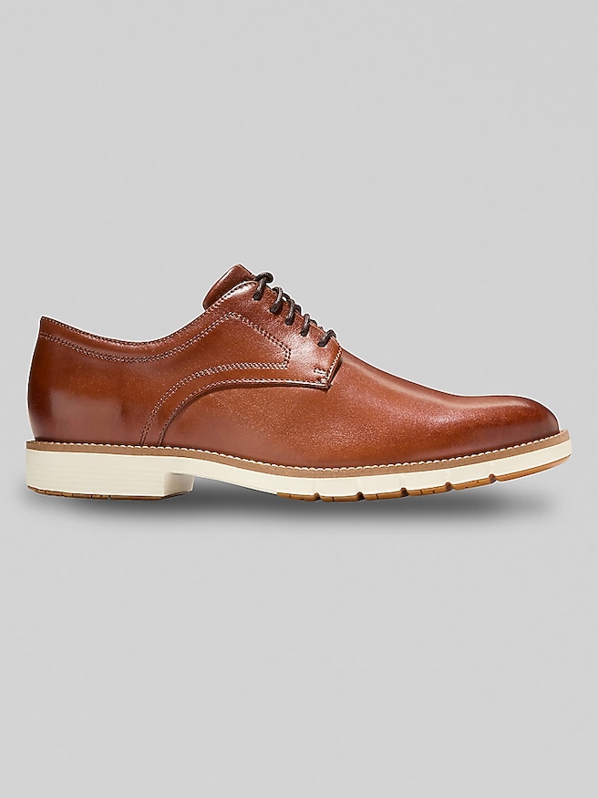 Cole Haan Men's Flexgrand360 Leather Plain Toe Oxfords , British Tan / Ivory