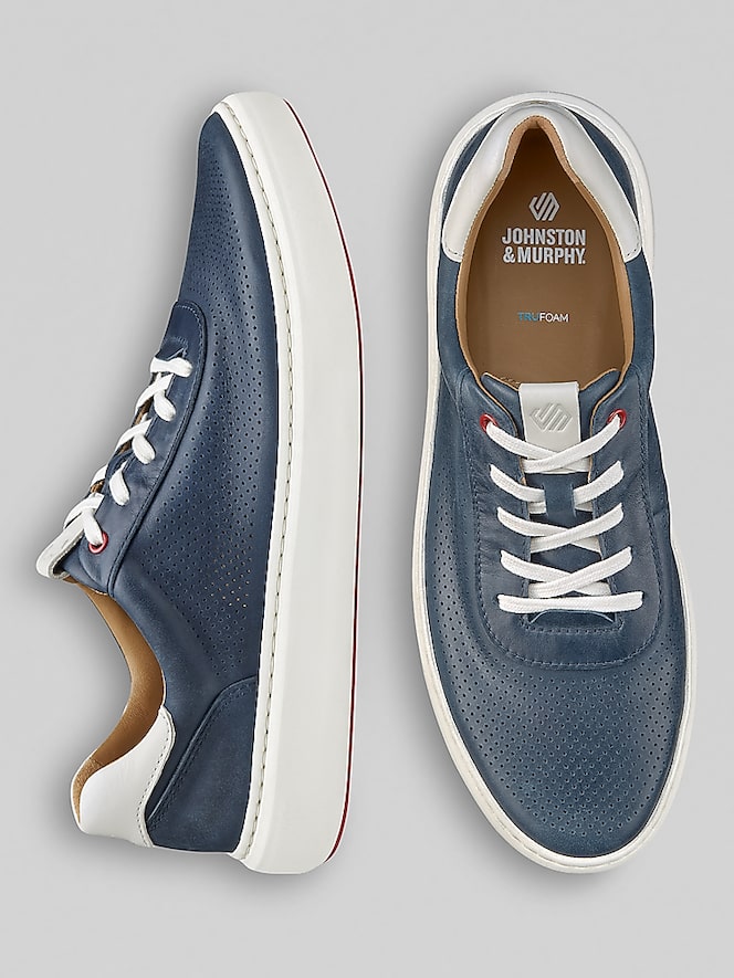 Johnston &Amp; Murphy Anders U-Throat Leather Lace-Up Sneakers