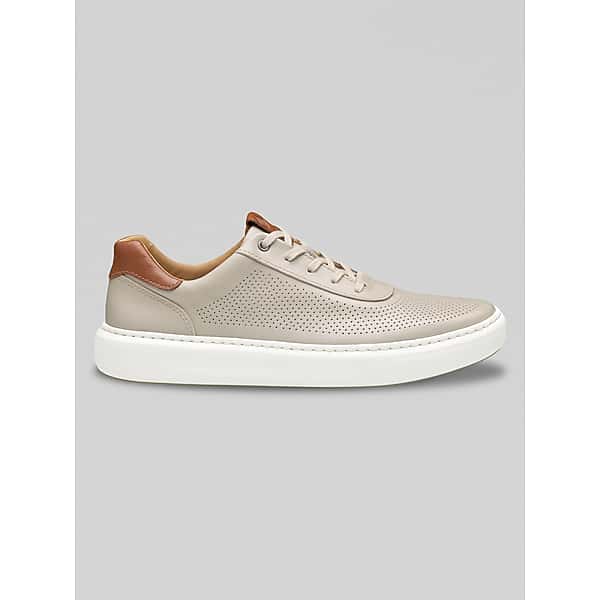 Johnston & Murphy Men's Anders U-Throat Leather Lace-Up Sneakers Beige - Size: 13 D-Width