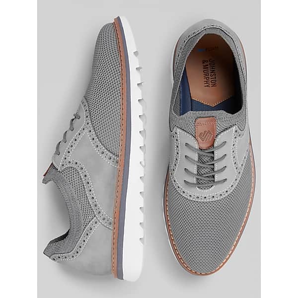 Johnston & Murphy Men's Murphy Braydon Knit Saddle Oxfords Gray - Size: 8 D-Width TMW42ZE80404
