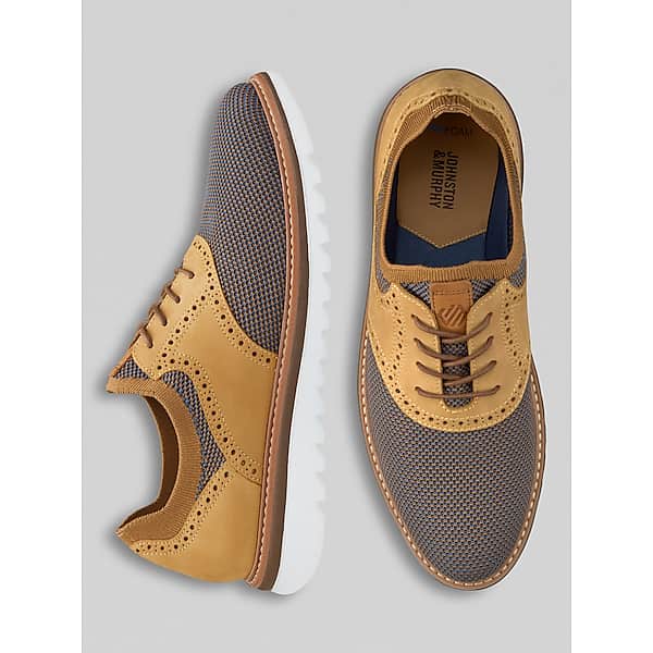 Johnston & Murphy Men's Murphy Braydon Knit Saddle Oxfords Tan - Size: 9 D-Width TMW42ZE90405