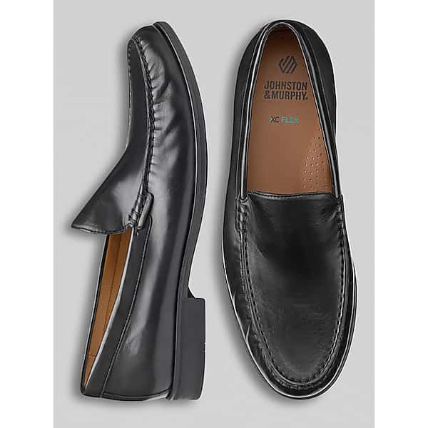 Johnston & Murphy Men's Johnston & Amp; Murphy Harrison Venetian Glove Leather Slip-On Loafers Black - Size: 10 WIDE TMW42ZF10W02