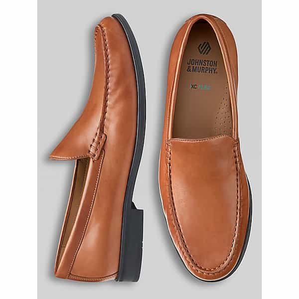 Johnston & Murphy Men's Harrison Venetian Glove Leather Slip Ons Cognac - Size: 11.5 D-Width
