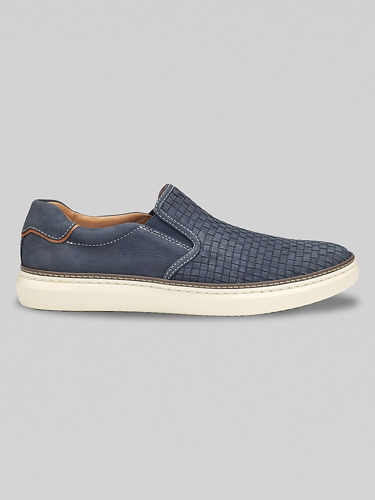 Johnston & Murphy レザー デッキシューズ 濃紺 Johnston & Murphy Warner Plain Toe Navy Blue Tumbled Nubuck Suede