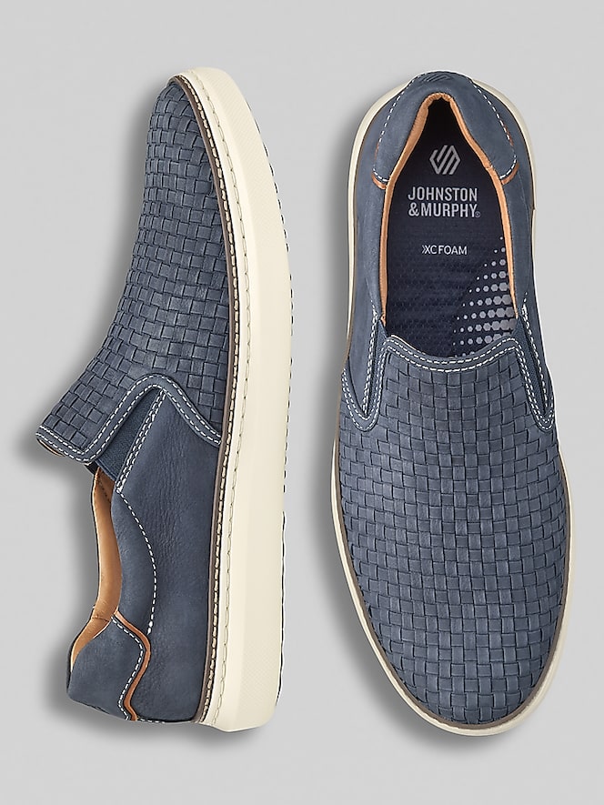 Johnston &Amp; Murphy McGuffey Woven Nubuck Leather Slip-Ons