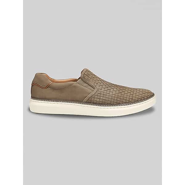 Johnston & Murphy Men's McGuffey Woven Nubuck Leather Slip-Ons Taupe - Size: 8 D-Width
