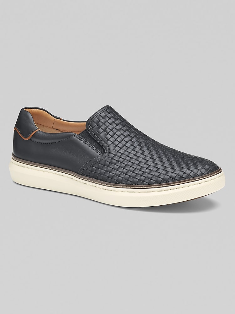 Johnston & Murphy McGuffey Woven Full Grain Leather Slip-Ons