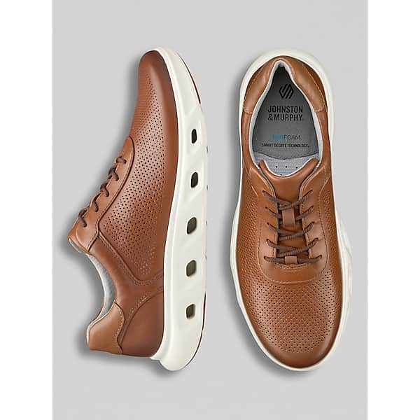Johnston & Murphy Men's Johnston & Amp; Murphy Reactivate U-Throat Nubuck Leather Lace-Up Sneakers Tan - Size: 13 D-Width TMW42ZJ30405