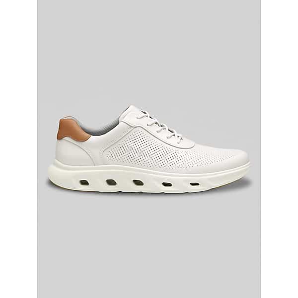 Johnston & Murphy Men's Reactivate U-Throat Full Grain Leather Lace-Up Sneakers White - Size: 13 D-Width