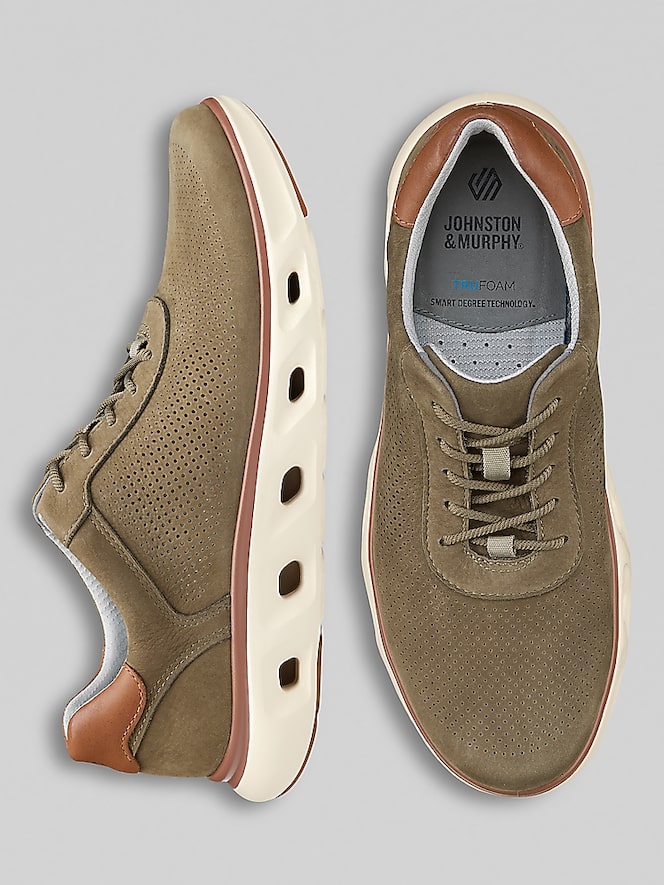 Johnston &Amp; Murphy Reactivate U-Throat Nubuck Leather Lace-Up Sneakers