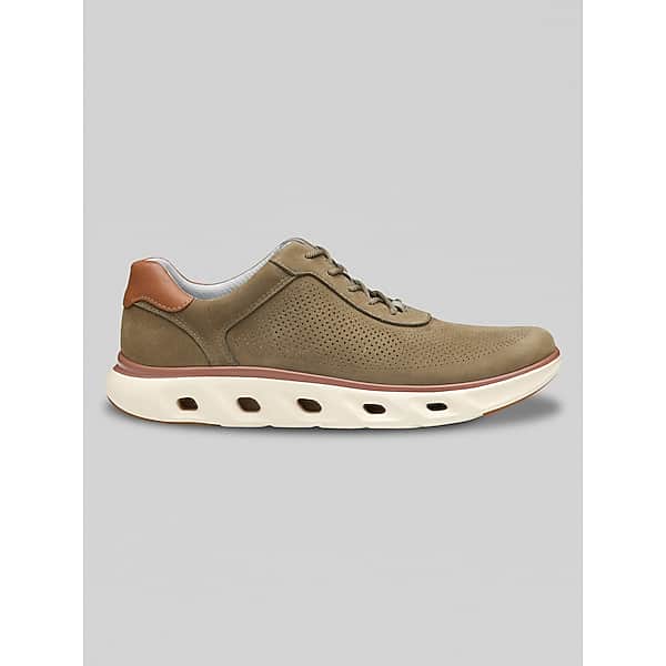 Johnston & Murphy Men's Reactivate U-Throat Nubuck Leather Lace-Up Sneakers Taupe - Size: 9 D-Width