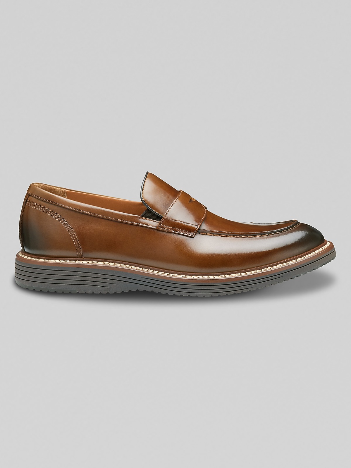 Johnston & Murphy Upton Leather Penny Loafers, Tan - Size  display picture 3