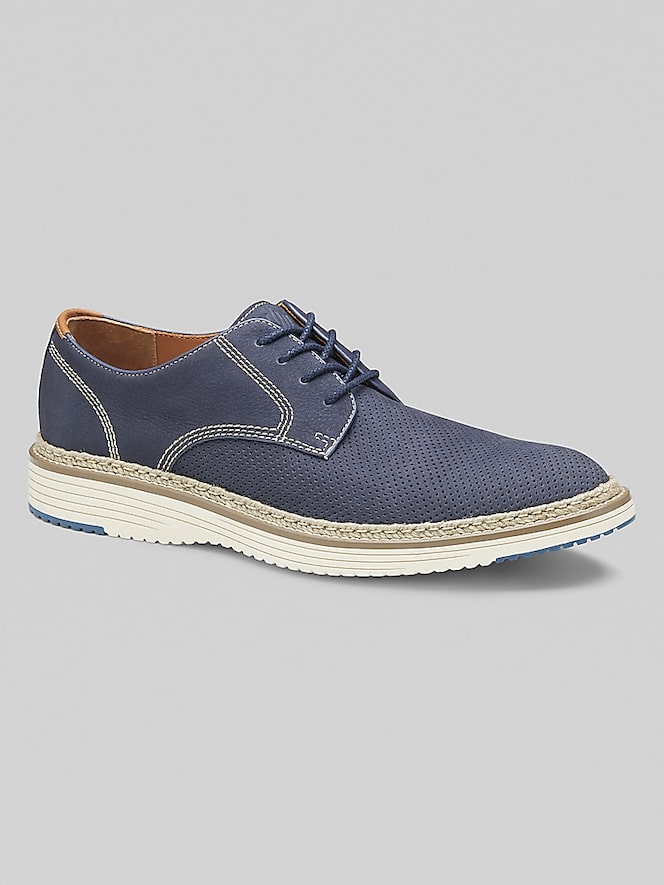 Johnston &Amp; Murphy Upton Nubuck Leather Perforated Plain Toe Oxfords