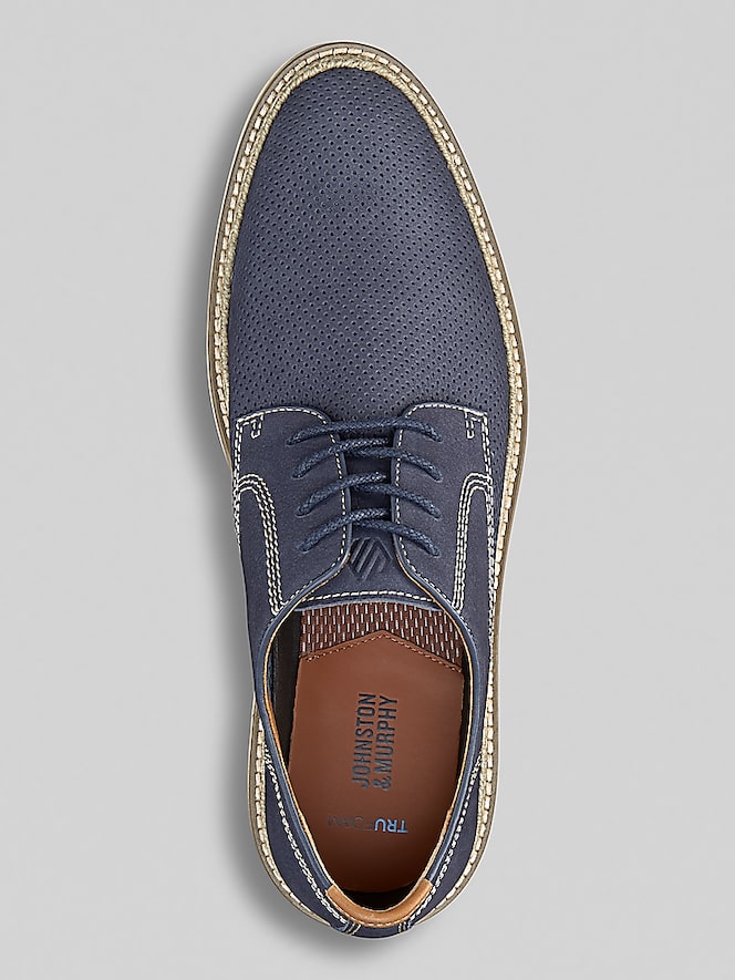 Johnston &Amp; Murphy Upton Nubuck Leather Perforated Plain Toe Oxfords