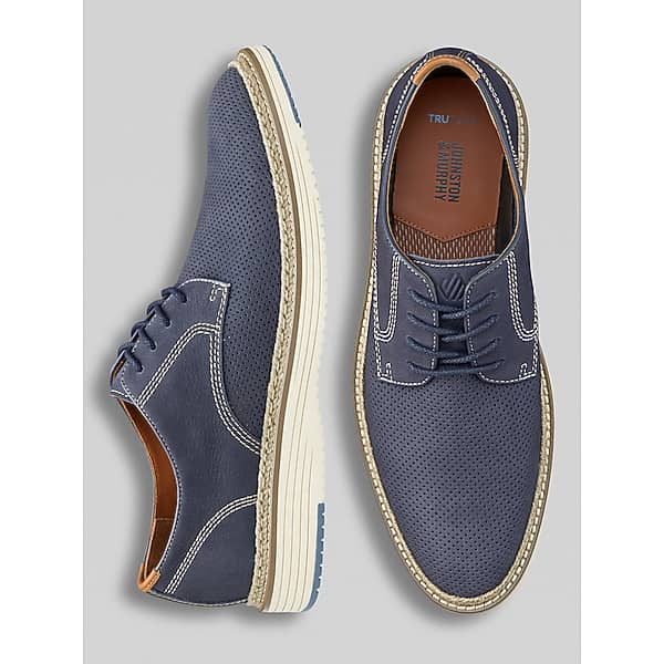 Johnston & Murphy Men's Johnston & Amp; Murphy Upton Nubuck Leather Perforated Plain Toe Oxfords Navy - Size: 13 D-Width TMW42ZM30401