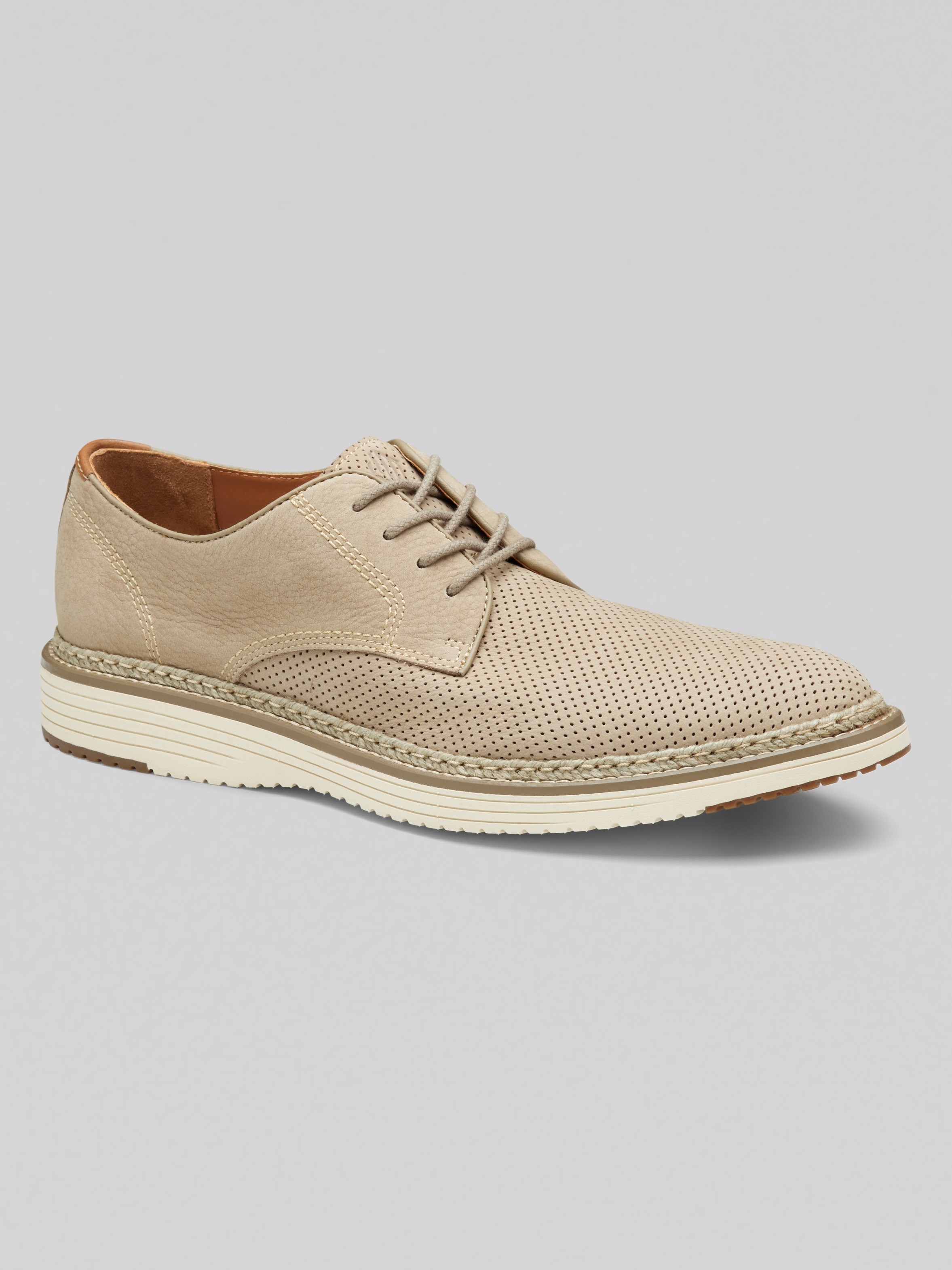 Upton Nubuck Leather Perforated Plain Toe Oxfords