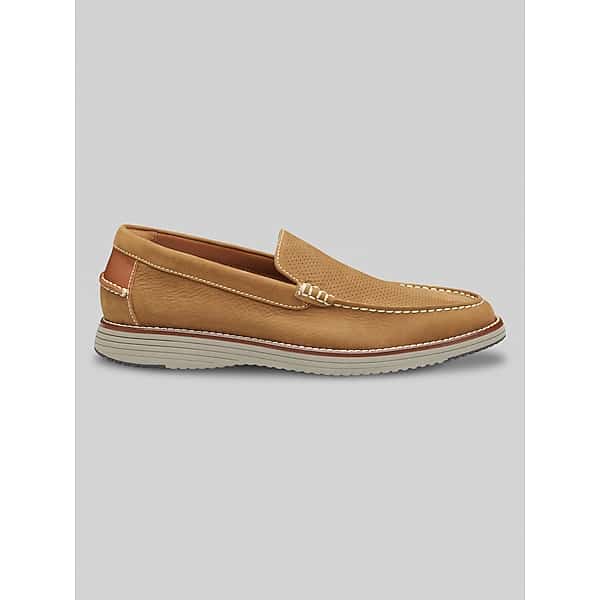 Johnston & Murphy Men's Upton Venetian Nubuck Leather Slip-On Loafers Snuff - Size: 9.5 D-Width