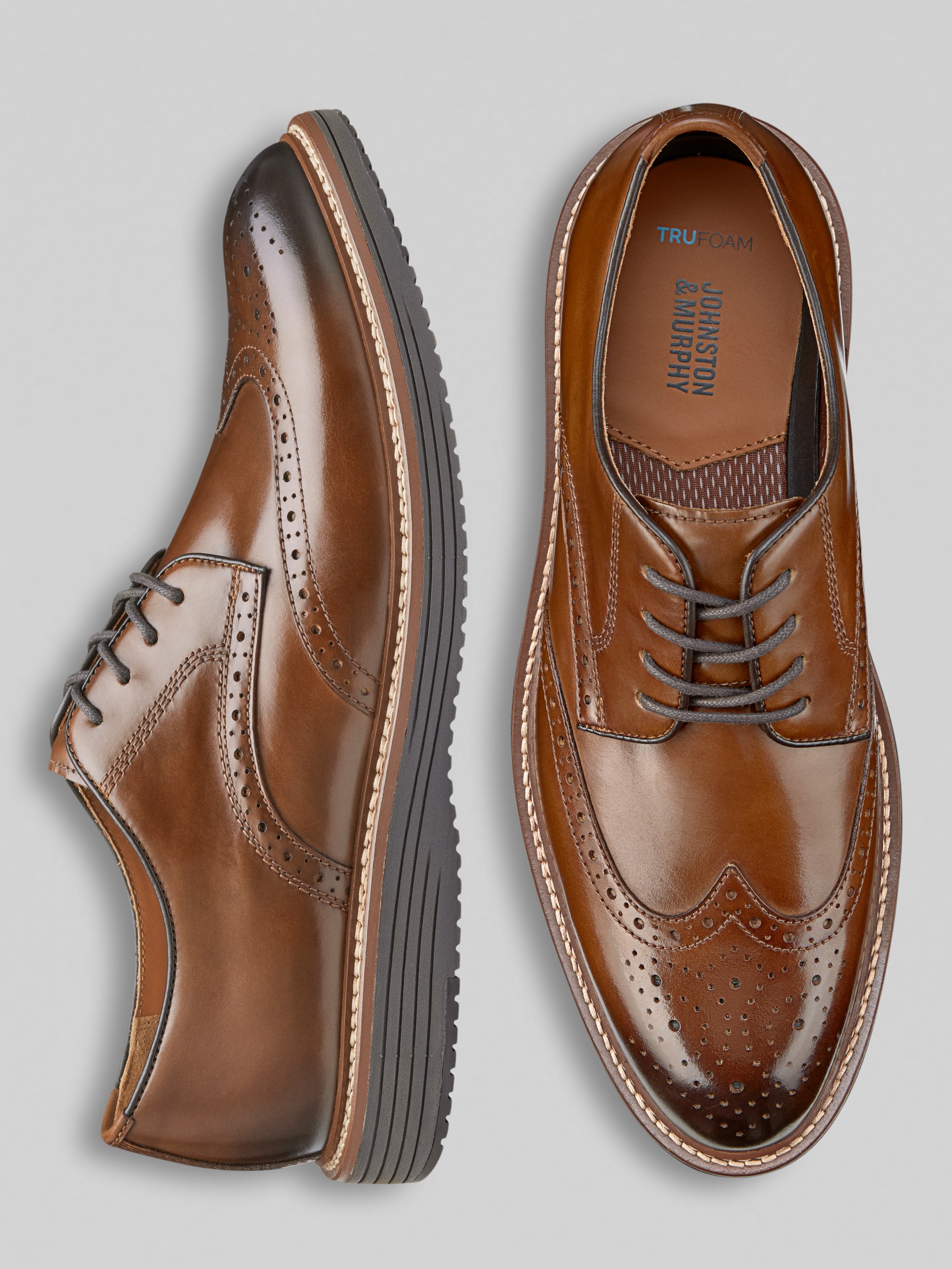 Johnston & Murphy Hannigan Wingtips Oxfords Men\'s Sz 10 Shoes Brown Retail $275 Amazon.com | Johnston & Murphy Conard Embossed Wingtip Oak  main image 3