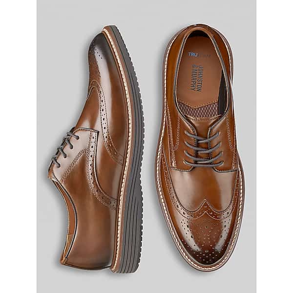 Johnston & Murphy Men's Johnston & Amp; Murphy Murphy Upton Nubuck Leather Wingtip Oxfords Tan - Size: 14 D-Width TMW42ZR40405