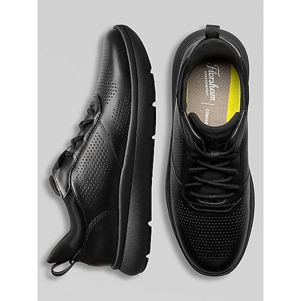 Florsheim Men's Fleet Perforated Toe Elastic Lace Sneaker Black - Size: 12 WIDE