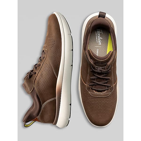 Florsheim Men's Fleet Perforated Toe Elastic Lace Sneaker Brown Chocolate - Size: 10 WIDE TMW42ZT10W03