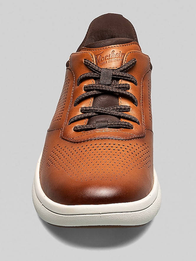Florsheim Fleet Perforated Toe Elastic Lace Sneaker, Cognac - Image 6 of 8